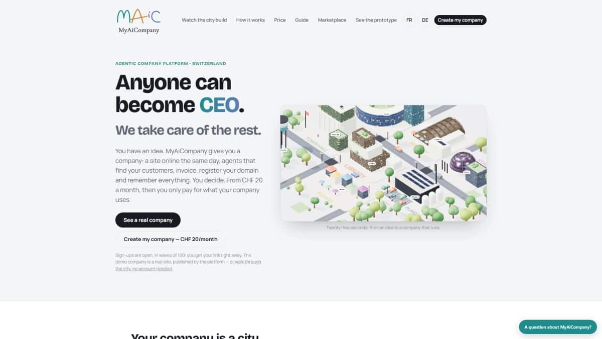 MyAiCompany - Tool preview