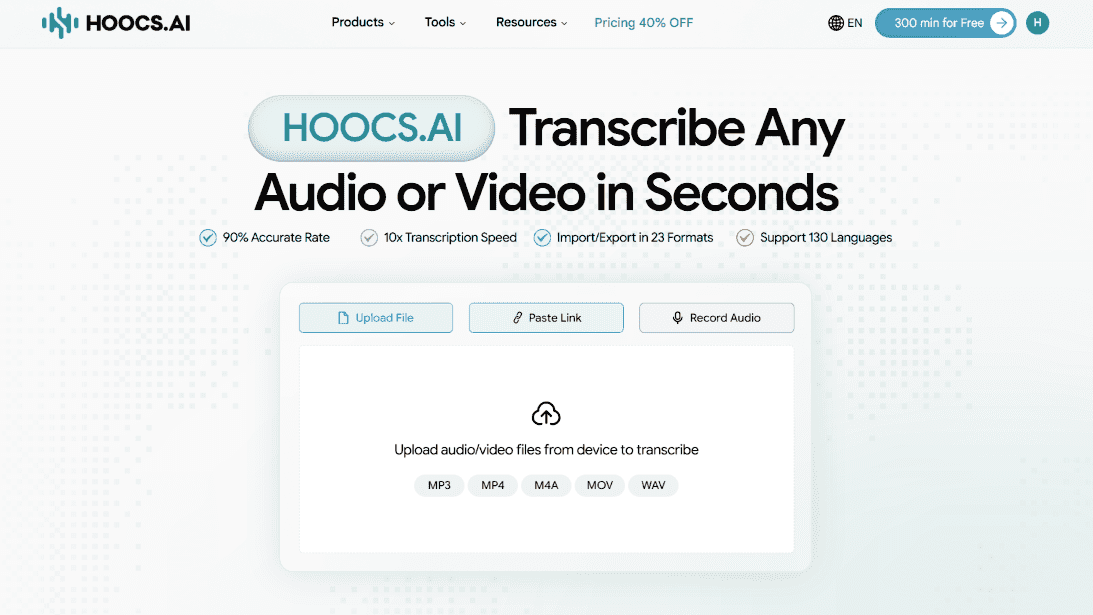 Hoocs AI - Tool preview