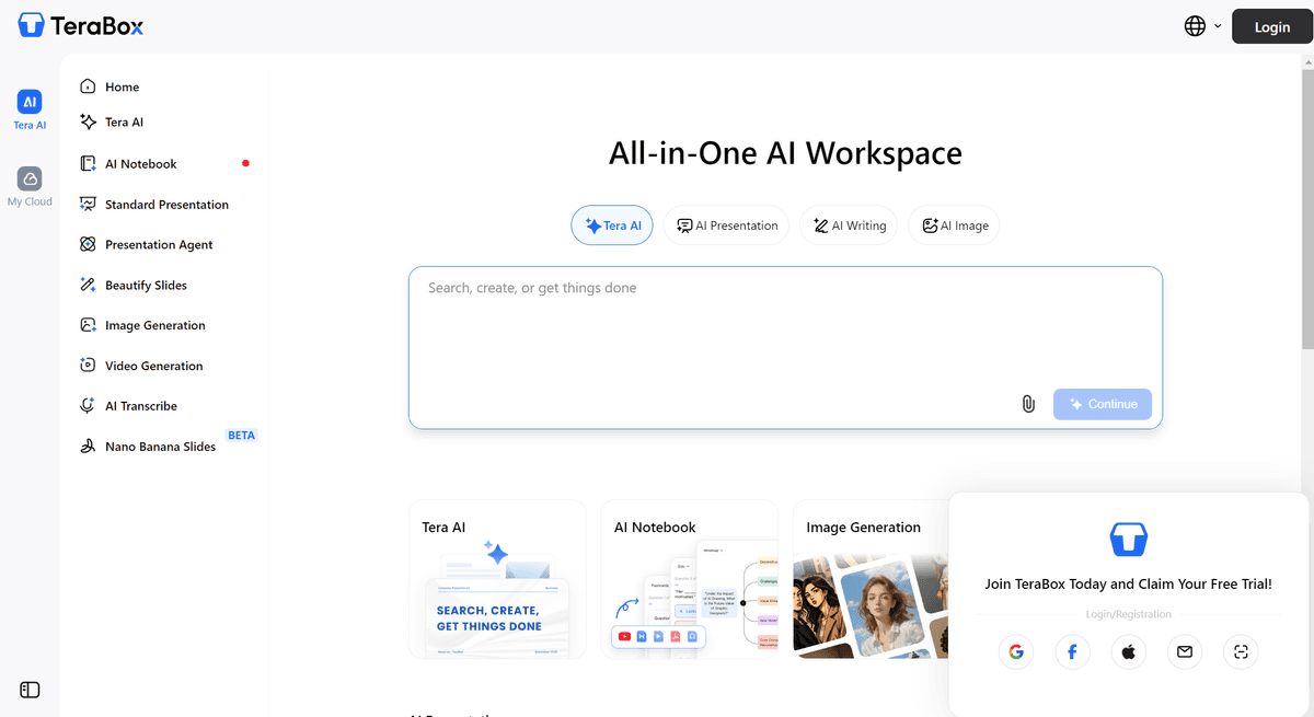 TeraBox AI - Tool preview