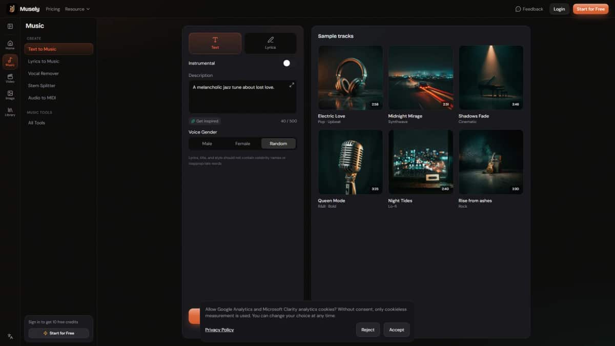 Musely - Tool preview