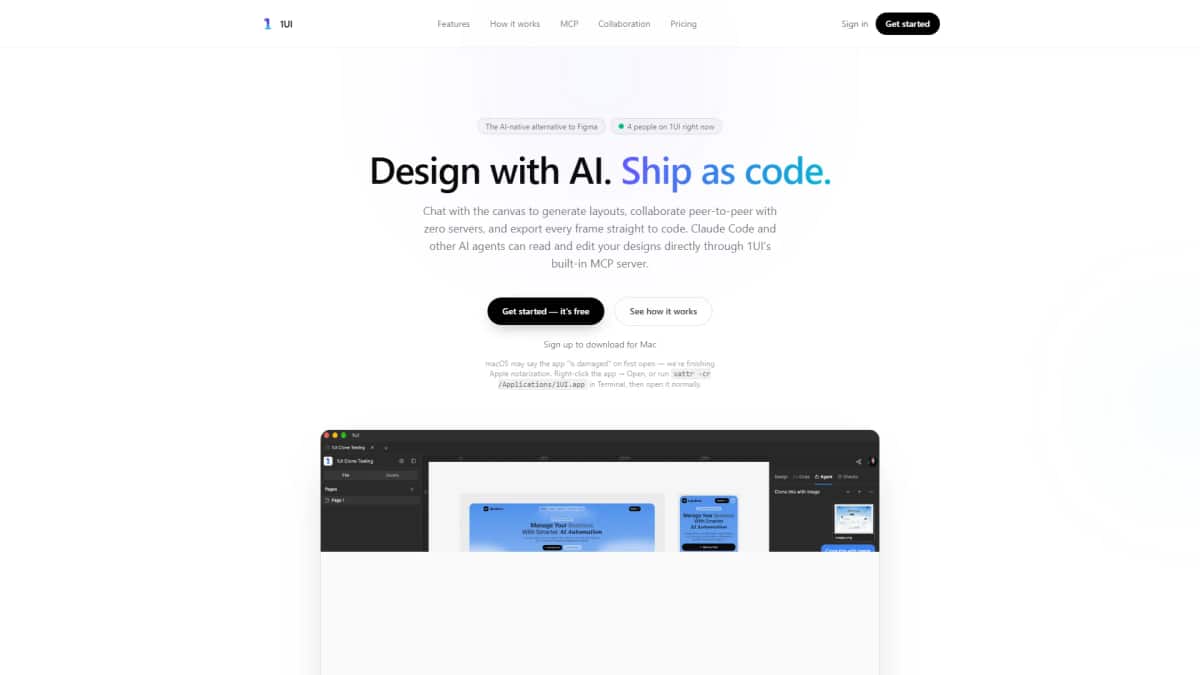 1UI AI - Tool preview