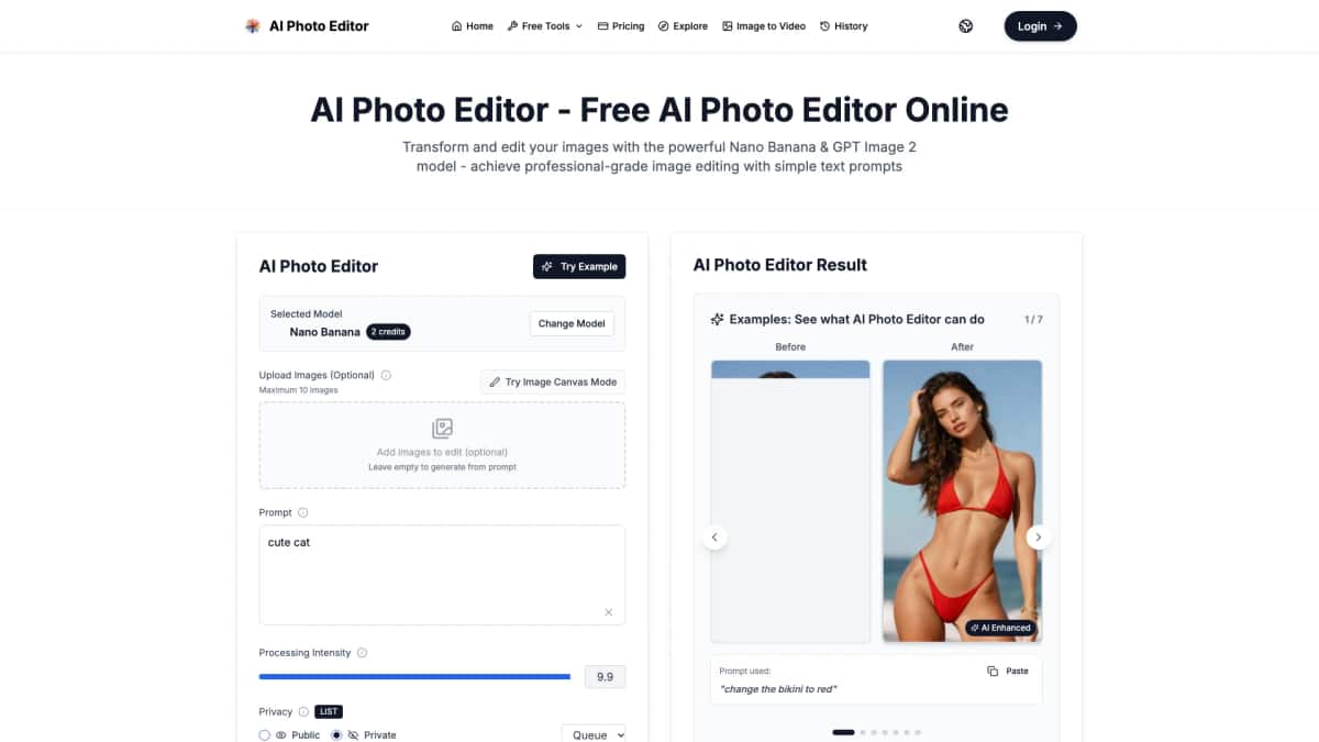 AI Photo Editor - Tool preview