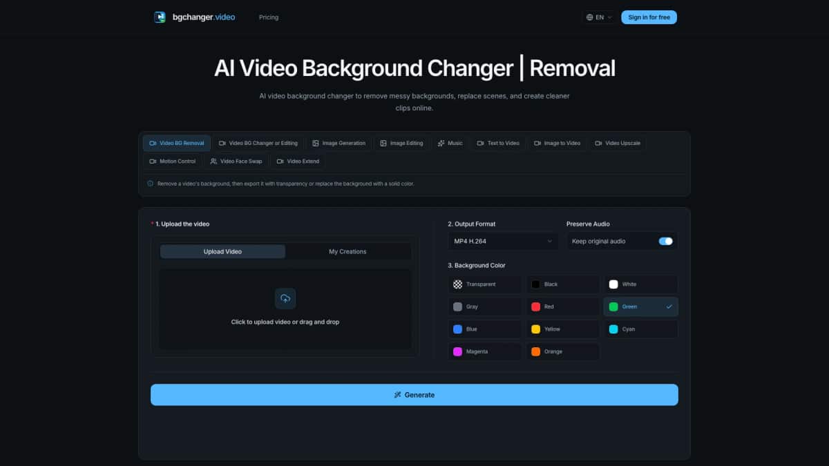 bgchanger.video - Tool preview