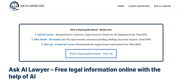 Ask AI Lawyer - Tool thumbnail