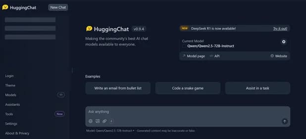 HuggingChat - Tool thumbnail