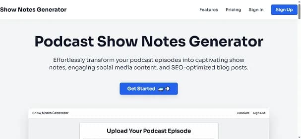 Shownotes Generator - Tool thumbnail