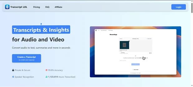 Transcript LOL - Tool thumbnail
