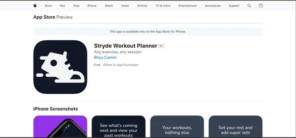 Stryde Workout Planner - Tool thumbnail