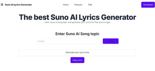 Suno AI Lyrics Generator - Tool thumbnail