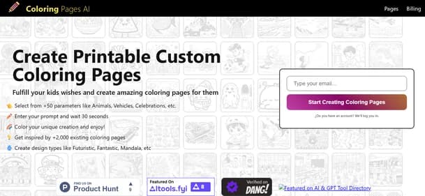 Coloring Pages AI - Tool thumbnail