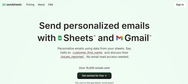 SendSheets - Tool thumbnail