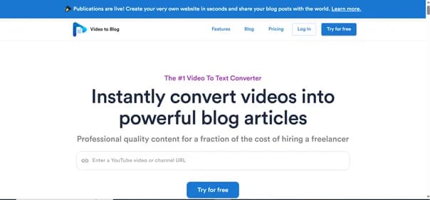 Video to Blog - Tool thumbnail