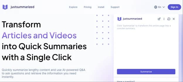 JustSummarized - Tool thumbnail