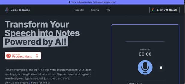 VoiceToNotes - Tool thumbnail