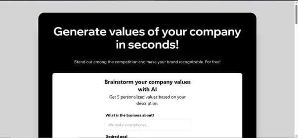 Company Values Generator - Tool thumbnail