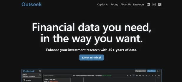 Outseek Financial Terminal - Tool thumbnail