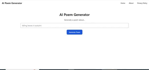 AI Poem Generator - Tool preview