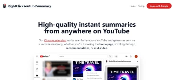 RightClick YouTube Summary
