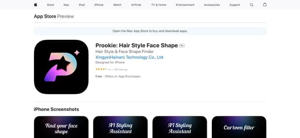 Prookie: Hair AI Hairstyle app - Tool preview
