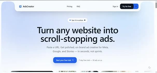 AdsCreator - Tool preview