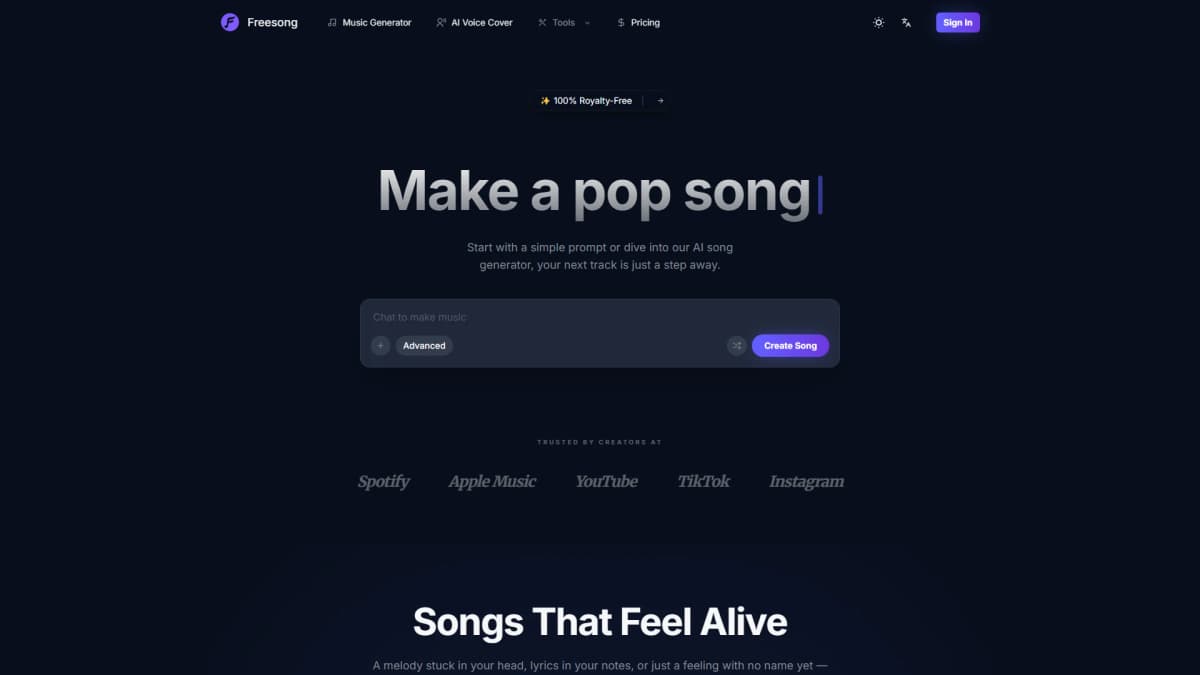 Freesong - Tool preview