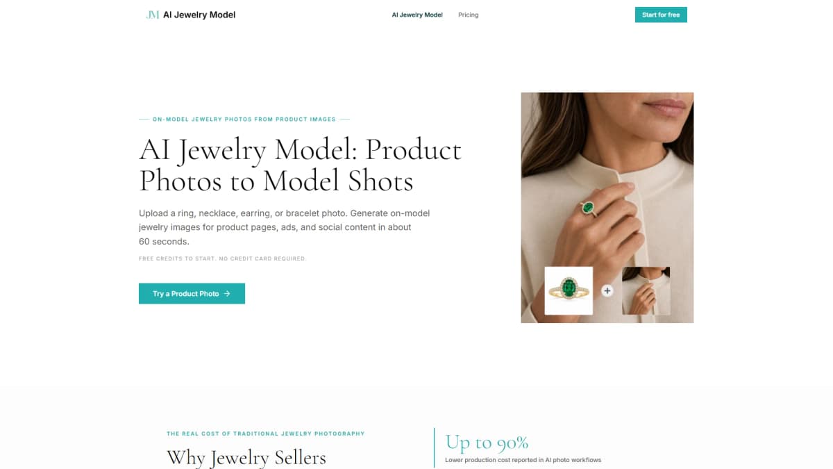 Jewelry Model AI - Tool preview