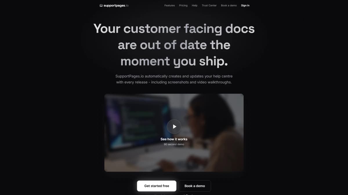 SupportPages.io - Tool preview