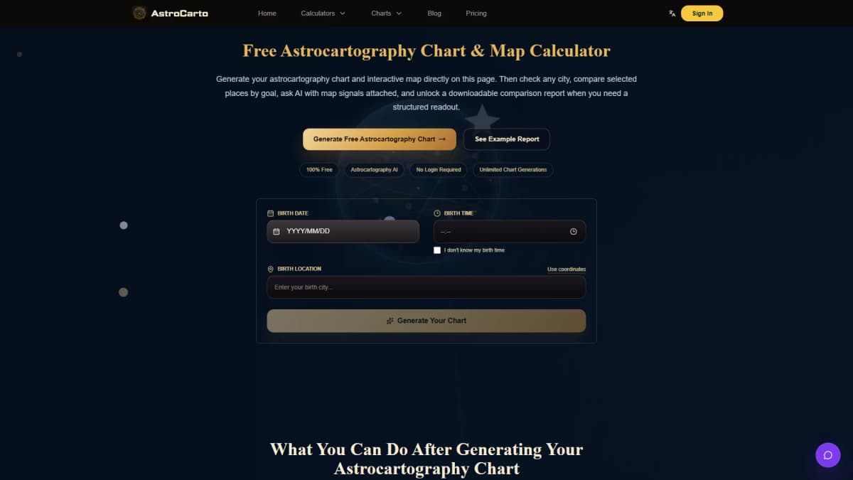 AstroCarto - Tool preview