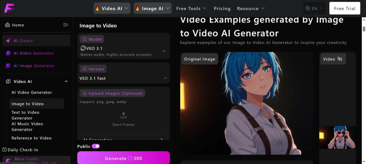 Fylia | Image to Video Generator - Tool preview