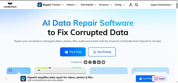 Wondershare Repairit - Tool preview