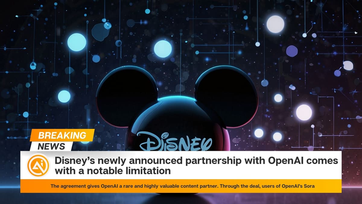 Disney limits OpenAI exclusivity as AI strategy takes shape