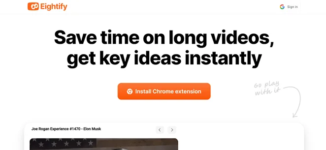 Eightify Youtube Video Summarizer