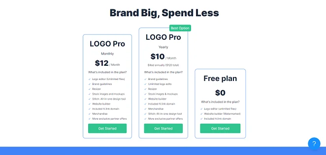 Logo.com pricing