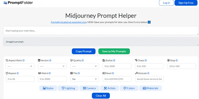 Midjourney Prompt Helper