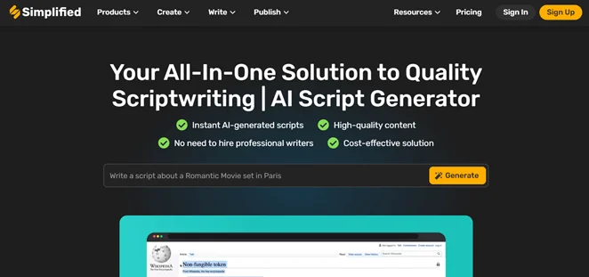 Simplified AI Free AI Writer