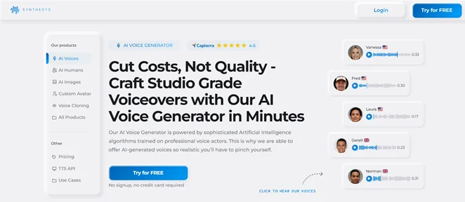Synthesys AI voice generator