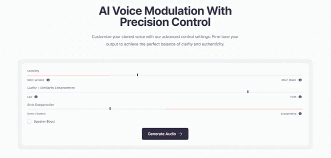 Voice Modification AI controls
