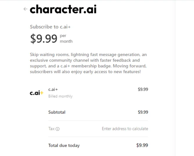 character ai pricing