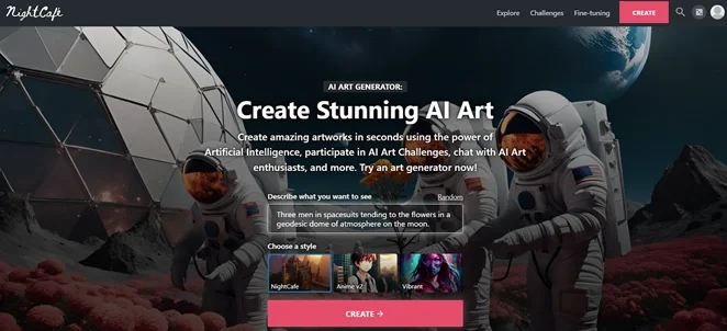 NightCafe AI Art Tool