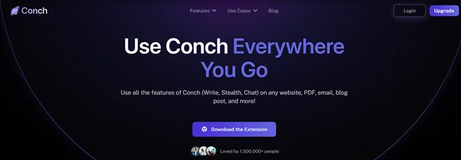 Chrome Extension on Conch website