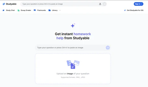 studyable ai homepage