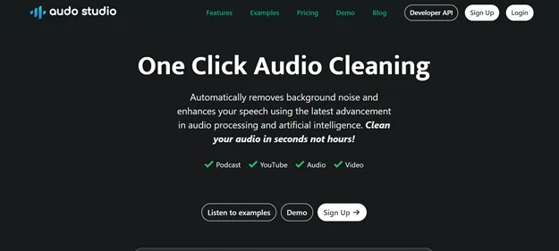 Audo Studio homepage