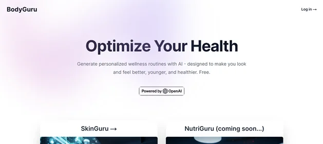 BodyGuru homepage