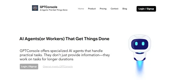 GPTConsole homepage