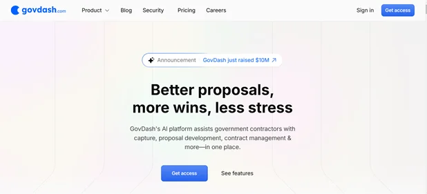 GovDash homepage