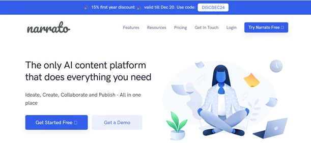 Narrato homepage