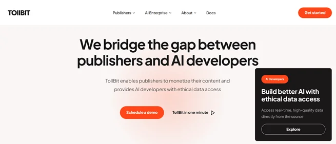 TollBit hompage