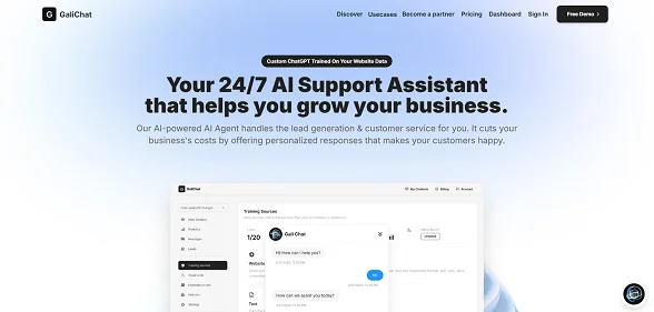 Galichat AI homepage