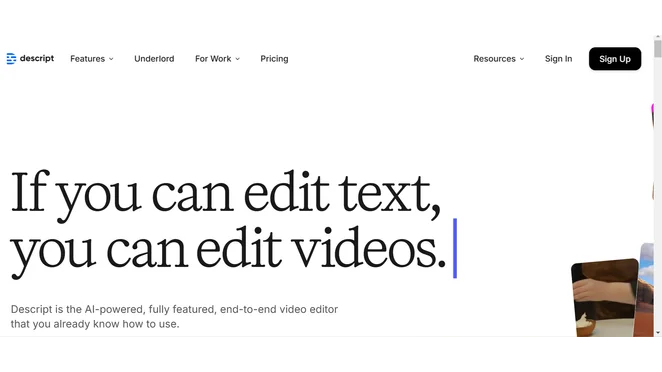 Descript – AI Transcription and Video Editing Tool