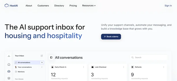 HostAI homepage